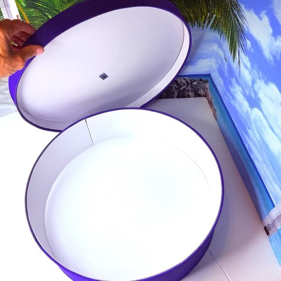 Prince Estate Purple Fabric Collector Box 
Round Hat Box-Style Lid, Paisley Park - Picture 7 of 13